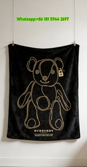 Burberry Chain Teddy Bear Flannel Sofa Throw Blanket B189